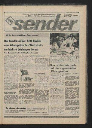 Betriebszeitung 'WF-Sender', Nr.25/1984 (3. Juliausgabe 1984)