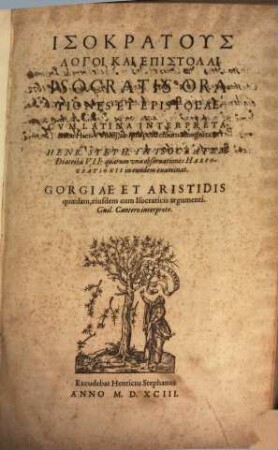 Isocratis Orationes et Epistolae
