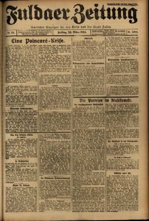 Erste Ausgabe vom Freitag, den 28. März 1924.