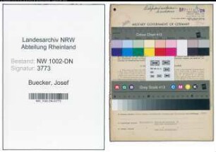 Entnazifizierung Josef Buecker, geb. 06.02.1878 (Rektor)