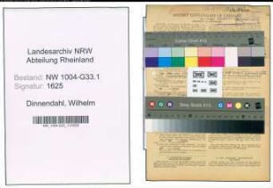 Entnazifizierung Wilhelm Dinnendahl , geb. 22.06.1894 (Studienrat)