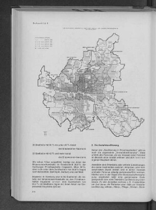 Schaubild 3: Die Hamburger Stadtteile nach dem Anteil der Einpersonenhaushalte am 27.5.1970