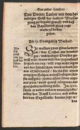 Die 19. Evangelisch Warhait.
