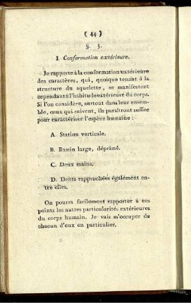 I. Conformation extérieure