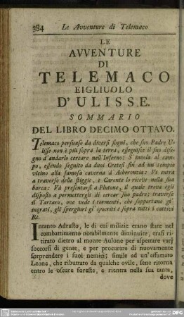Libro Decimo Ottavo