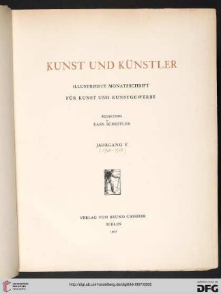 5: Kunst und Künstler: illustrierte Monatsschrift für bildende Kunst und Kunstgewerbe