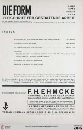 Heft 3 (1. Februar 1929)