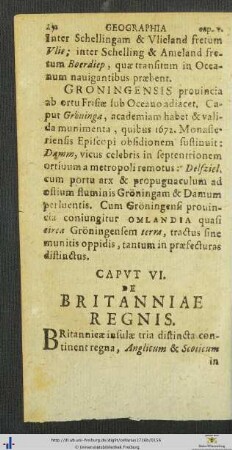 Caput VI De Britanniae Regnis