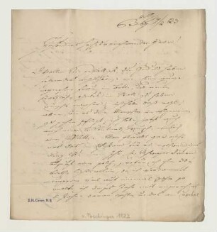 Brief von Poschinger an Joseph Heller