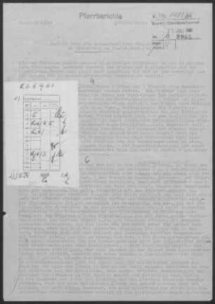 Michelfeld: Visitationsbericht mit Pfarrbericht 1961