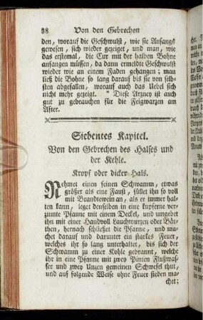 Siebentes Kapitel. Von den Gebrechen des Halses und der Kehle.