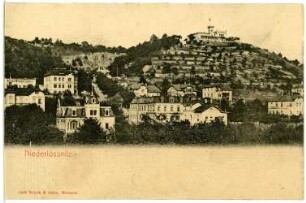 Niederlößnitz. Blick zur Friedensburg