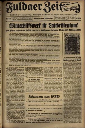 Erste Ausgabe vom Mittwoch, den 06. Oktober 1937.