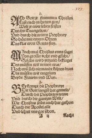ACh Gott jr frummen Christen || Last euch zu hetzen[!] gan/ ||