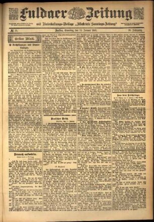 Erste Ausgabe vom Samstag, den 12. Januar 1901.