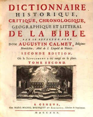 Dictionnaire Historique, Critique, Chronologique, Geographique Et Litteral De La Bible, 2. [C - I]