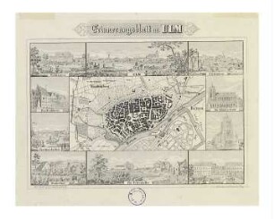 Ulm, Stadtplan und 10 Ansichten