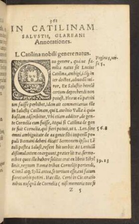 In Catilinam Salustii, Glareani Annotationes.