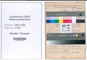 Entnazifizierung Elisabeth Moseler , geb. 15.12.1902 (Buchhalterin)