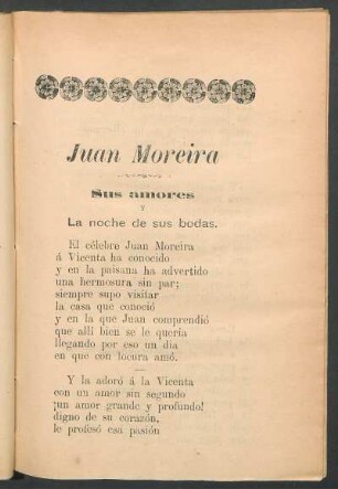 Juan Moreira sus amores y la noche de sus bodas