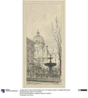 Reisestudien, Rom, SS. Apostoli, Blick vom Mittelschiff auf die Eingangswand