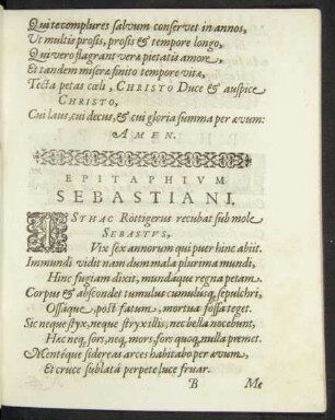 Epitaphium Sebastiani.