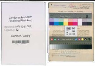 Entnazifizierung Georg Dahmen , geb. 10.03.1890 (Obersteuersekretaer)