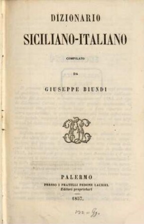 Dizionario Siciliano-Italiano