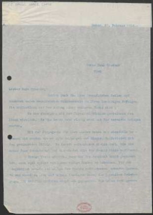 Brief an Paul Graener : 23.02.1910