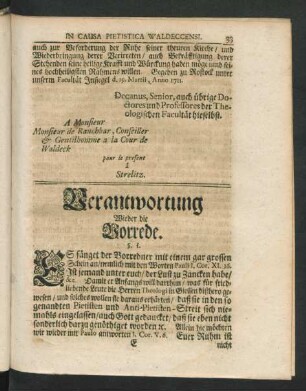 Verantwortung Wieder die Vorrede