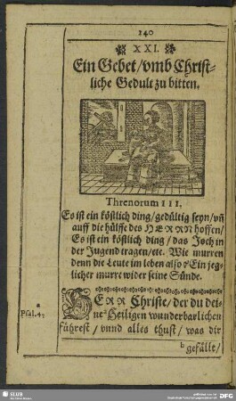 XXI. Ein Gebet, umb Christliche Gedult zu bitten