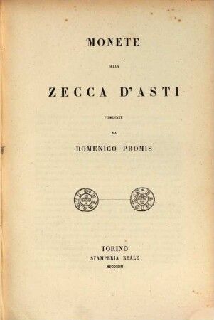 Sulle monete del Piemonte : Memoria, 2
