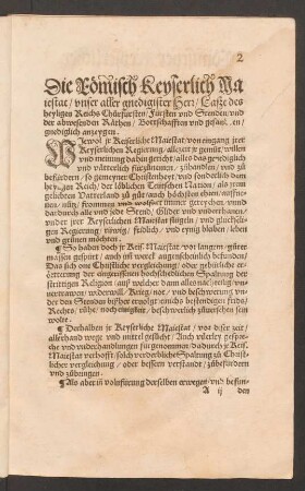 Römmischer Keyserlicher Maiest. Erklärung.