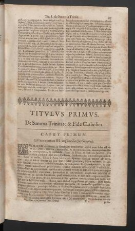 Titulus primus.