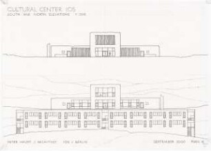 Kulturzentrum, Ios: Ansichten Süden und Norden 1:200
