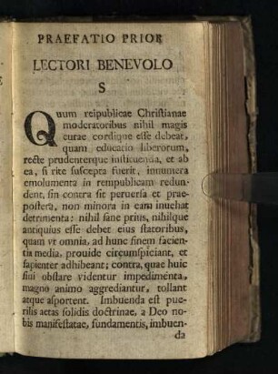 Praefatio Prior: Lectori Benevolo S