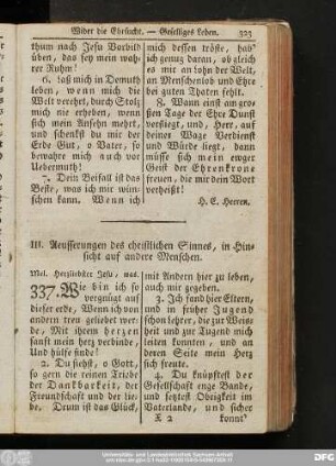 III. Aeusserungen des christlichen Sinnes, in Hinsicht auf andere Menschen.