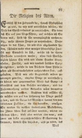 Die Religion des Alten.