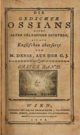 Die Gedichte Ossians : eines alten celtischen Dichters, 1