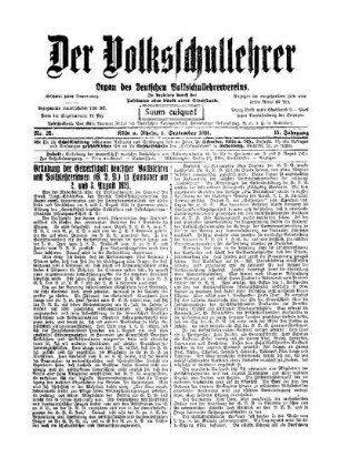 Gründung der Gewerkschaft deutscher Volkslehrer und Volkslehrerinnen (G. D. V.) in Hannover am 2. und 3. August 1921