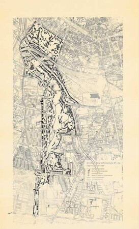 Bundesgartenschau 1971, Köln Ideenwettbewerb Grünzug Süd: Lageplan 1:2500, Wettbewerbsunterlage Anlage 3, Vermessungskarte