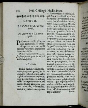 Caput II. De Palpitatione Cordis.