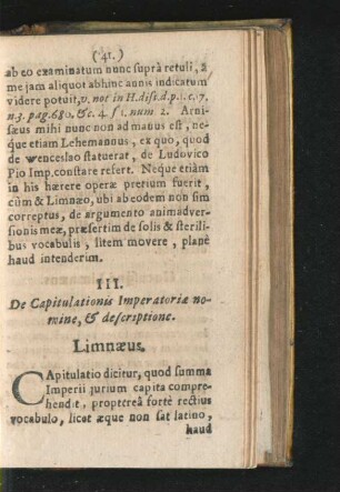 III. De Capitulationis Imperatoriae nomine, & descriptione.