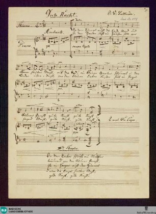 Gute Nacht - Don Mus.Ms. 849 : V, pf; F; StrK WoO 9.18