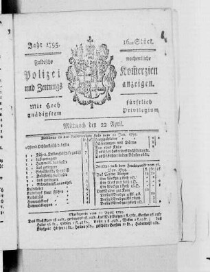 16tes Stück., Ausgabe vom 22. April 1795