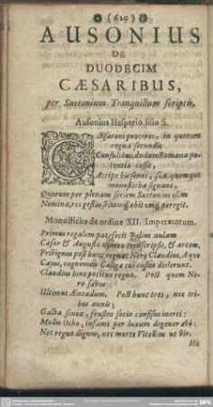 Ausonius De Duodecim Caesaribus
