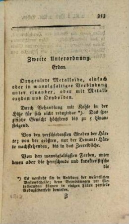 Handbuch der Mineralogie, 2. Aus der Klasse der Inkombustibilien die Unterordnung der Erden enthaltend