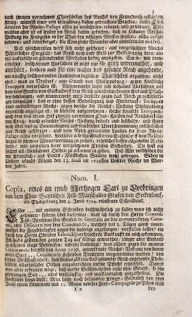Circular-Rescript, So Ihro zu Hungarn und Böheim Königliche Majestät an Dero auswärtige Ministros allergnädigst ergehen lassen : [Wienn den 13. Iunii im 1744sten ... Jahre]