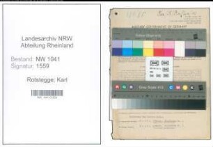 Entnazifizierung Karl Rotstegge , geb. 07.01.1903 (Angestellter)