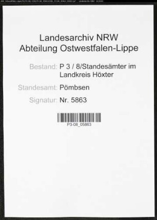 Sterberegister Standesamt Pömbsen